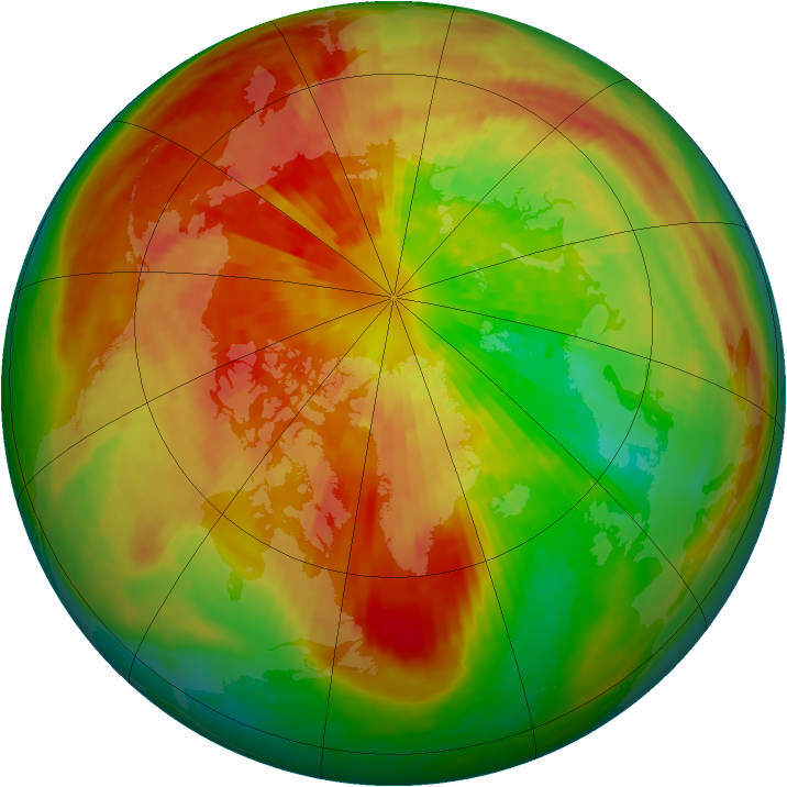 Arctic ozone map for 20 March 2003